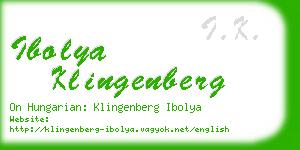 ibolya klingenberg business card